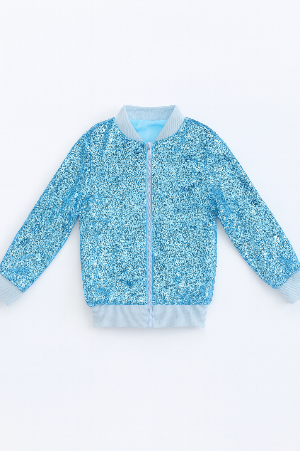 Girls Sequin Bomber Jacket – Sparkle Zip-Up