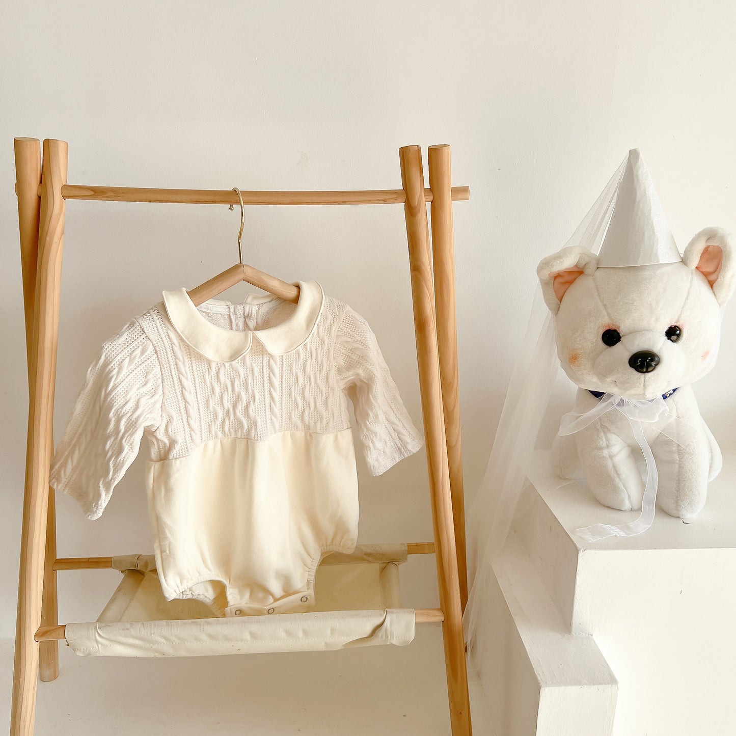 Ivory Knit Baby Romper
