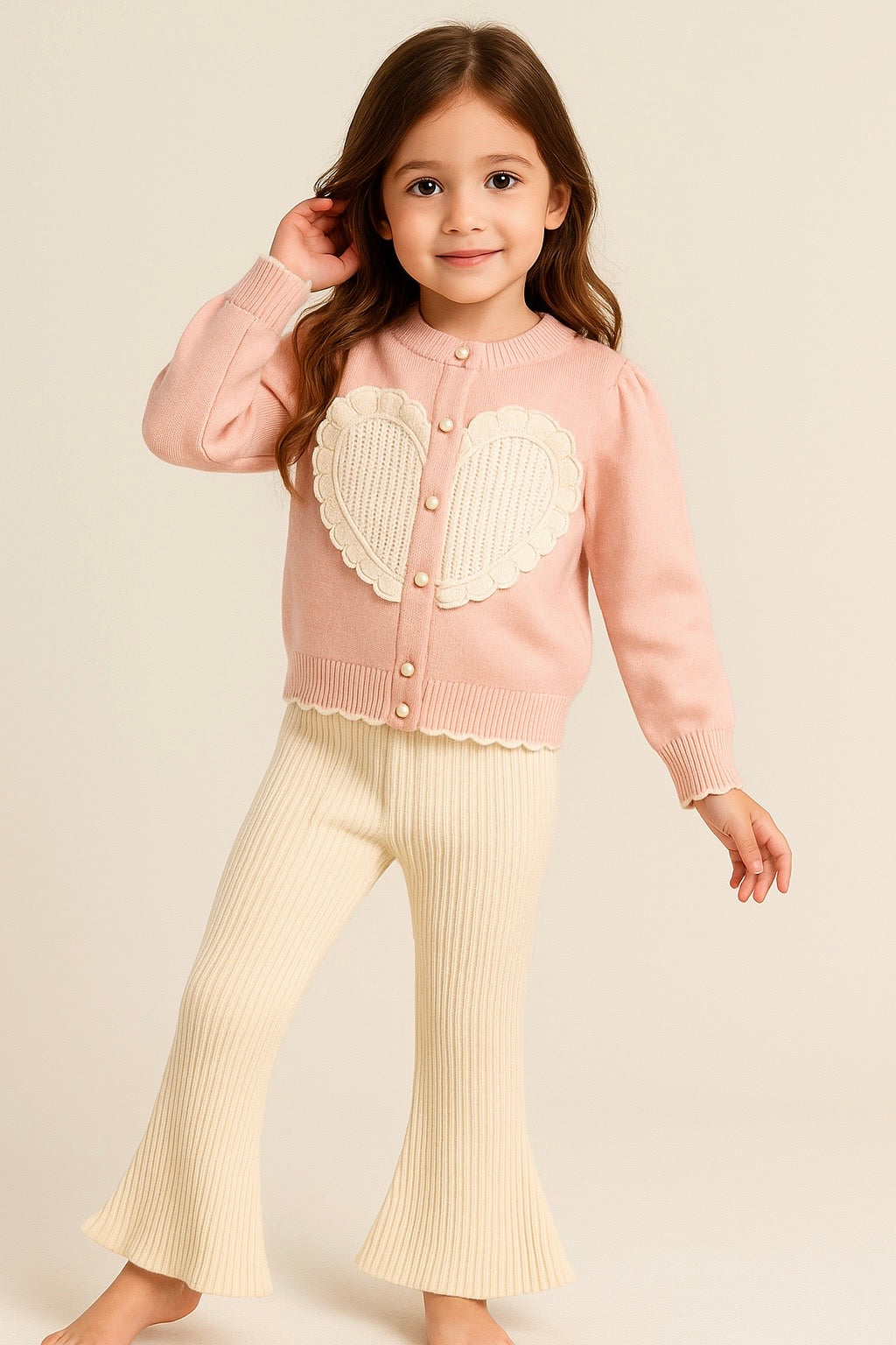 Girls’ Heart Sweater Two-Piece Set | Mini Major Kids