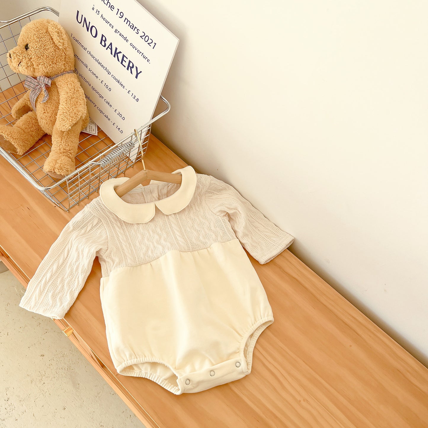 Ivory Knit Baby Romper