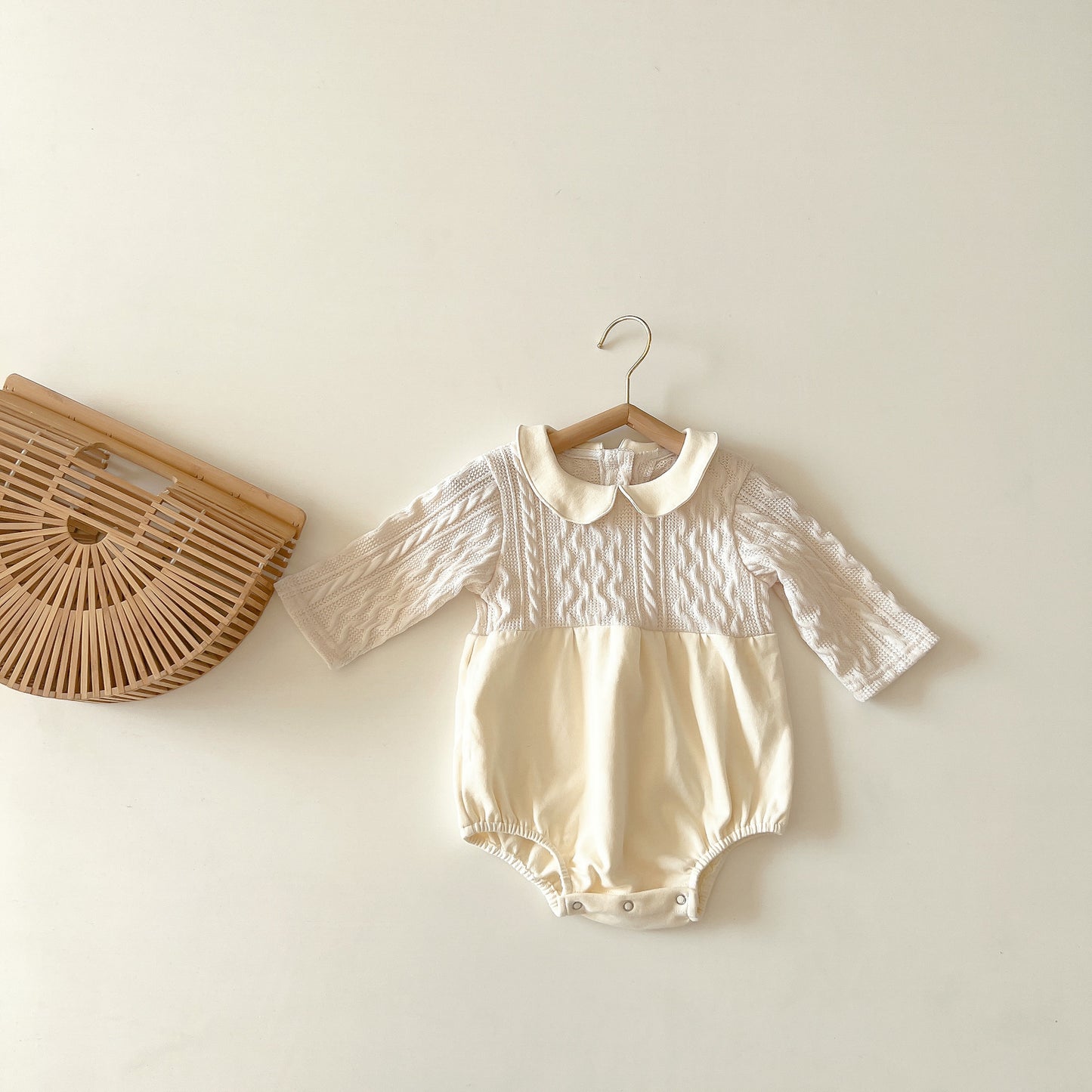 Ivory Knit Baby Romper