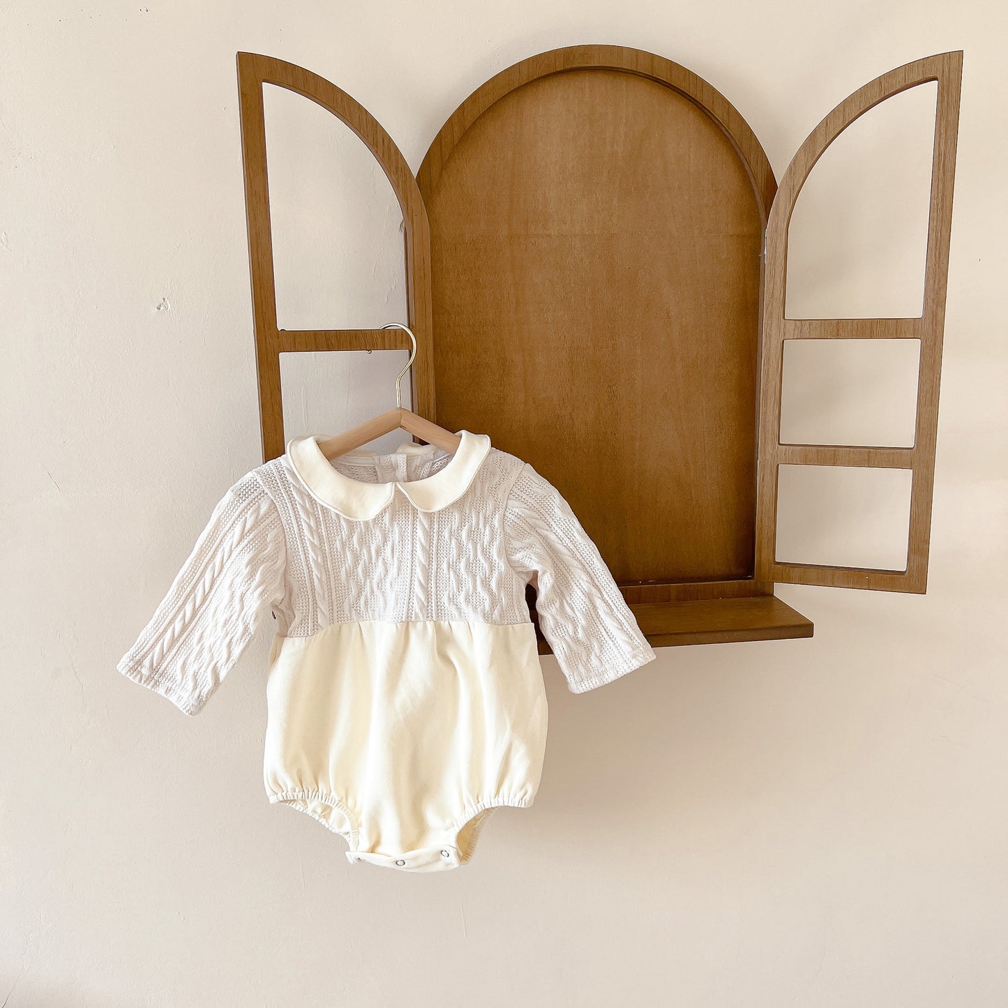 Ivory Knit Baby Romper