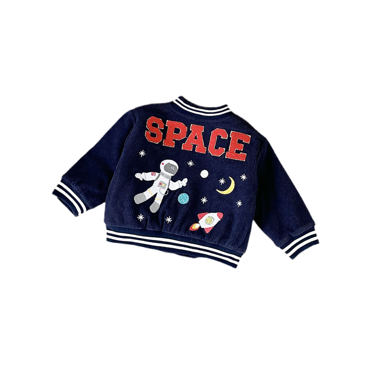 Space Explorer Kids Varsity Jacket – Toddler & Boys Corduroy Outerwear