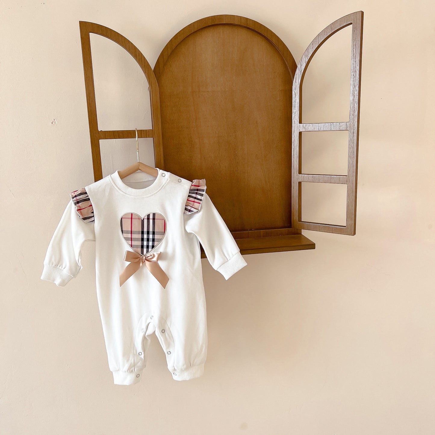Baby Plaid Bow Romper