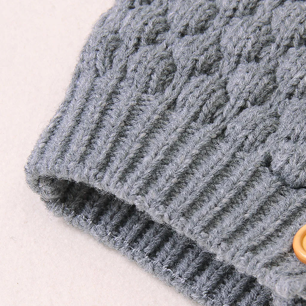 Fur Ball Knit Hooded Jacket