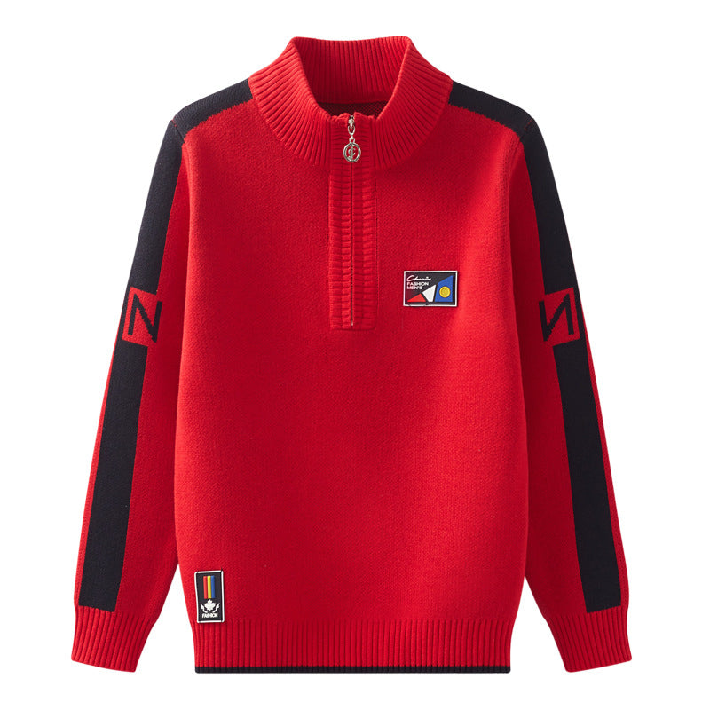 Bold Blocks Half-Zip Sweater