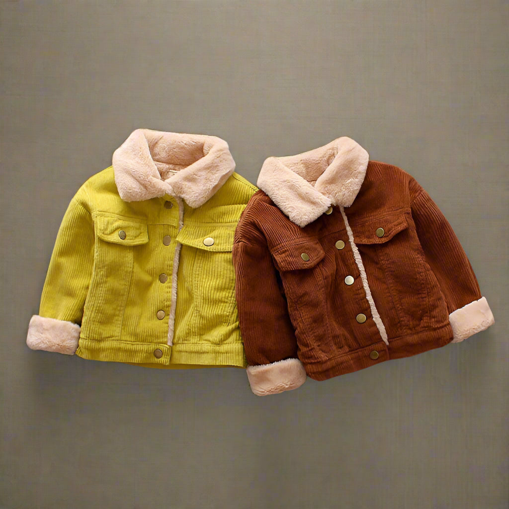 Kids Corduroy Sherpa-Lined Jacket – Cozy Winter Coat