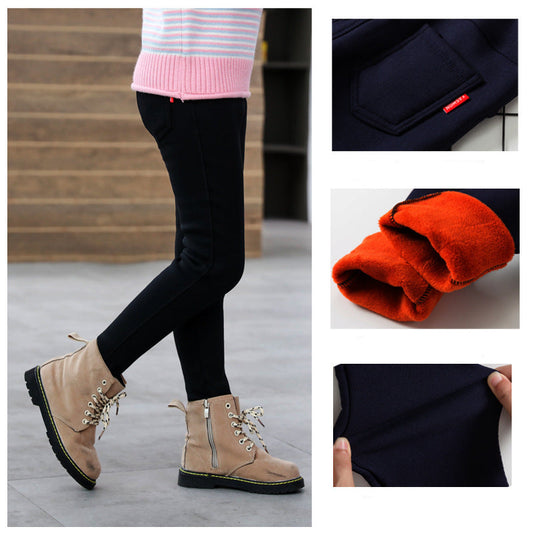 Warm Velvet Padded Girls Leggings | Mini Major Kids