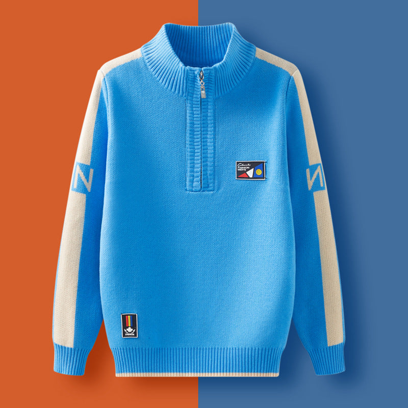 Bold Blocks Half-Zip Sweater