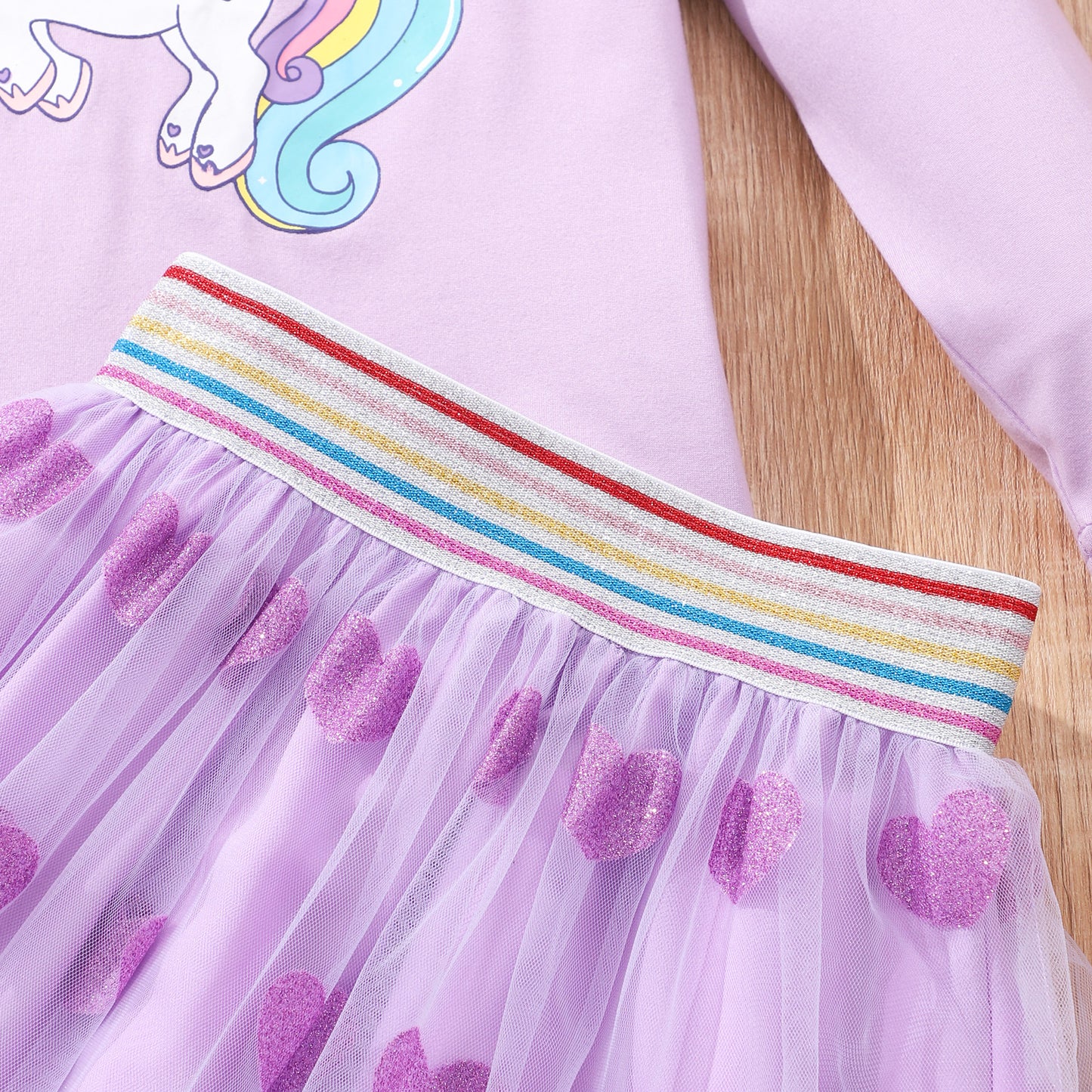 Unicorn Dreams Ruffle Top & Heart Tulle Skirt Set