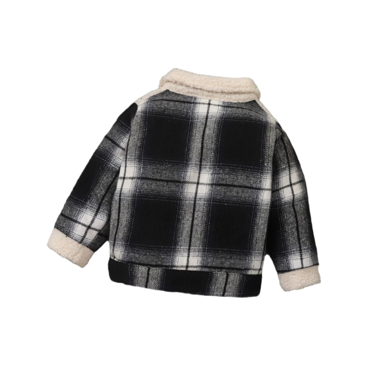 Cozy Plaid Sherpa Jacket – Fall/Winter Kids Outerwear
