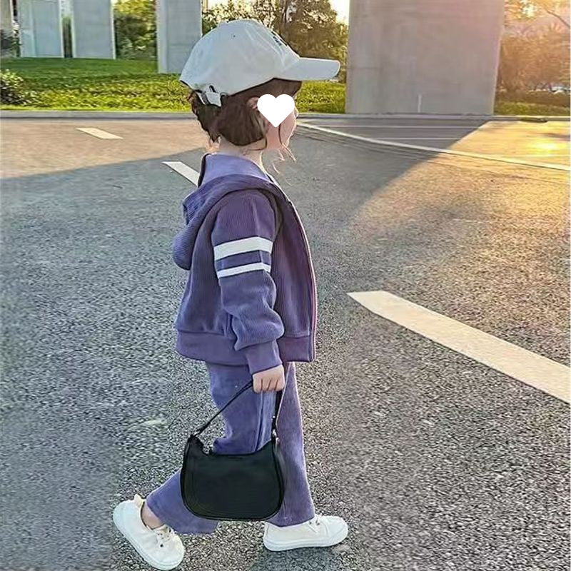 Kids Purple Corduroy Tracksuit