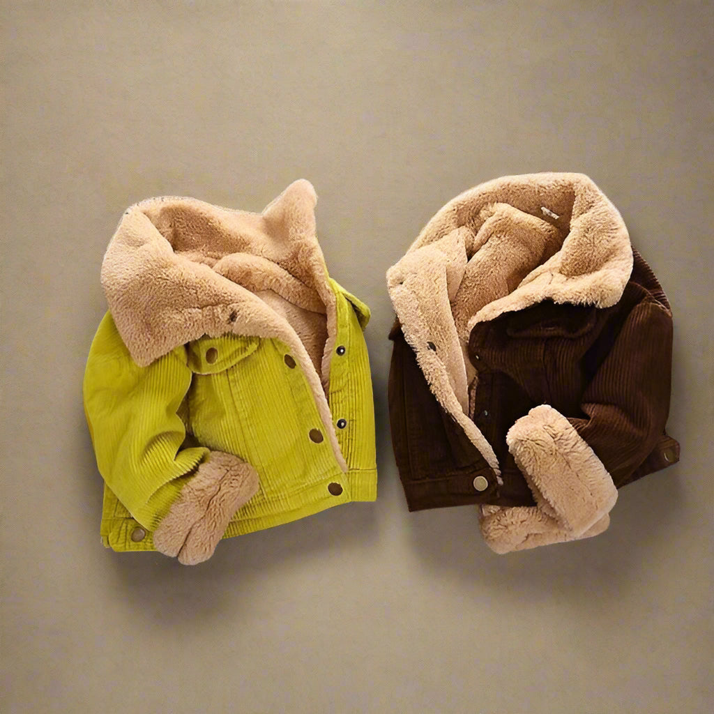 Kids Corduroy Sherpa-Lined Jacket – Cozy Winter Coat