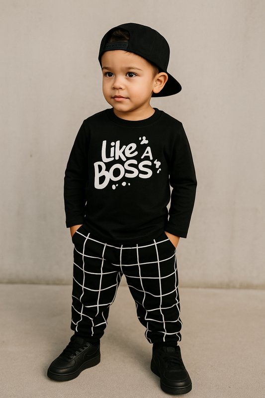 Like a Boss Grid Jogger Set