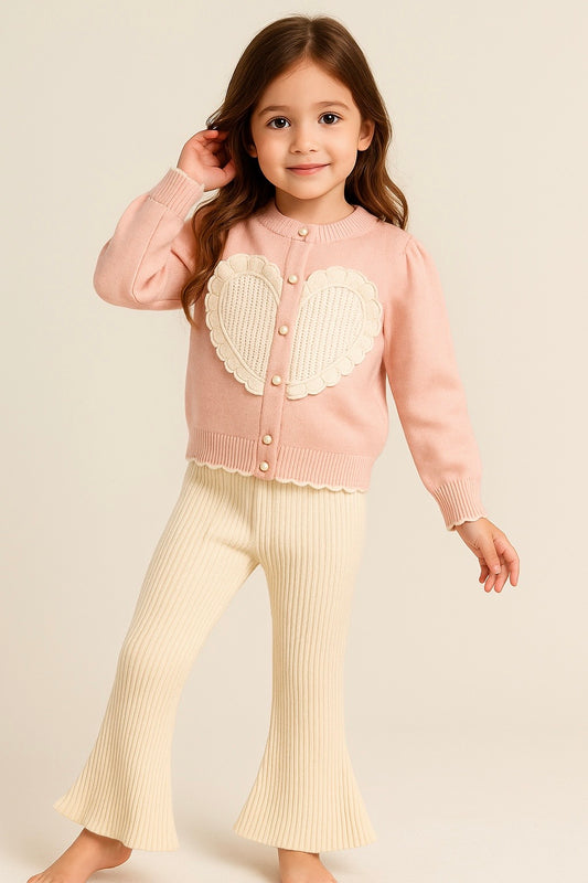 Girls’ Heart Sweater Two-Piece Set | Mini Major Kids