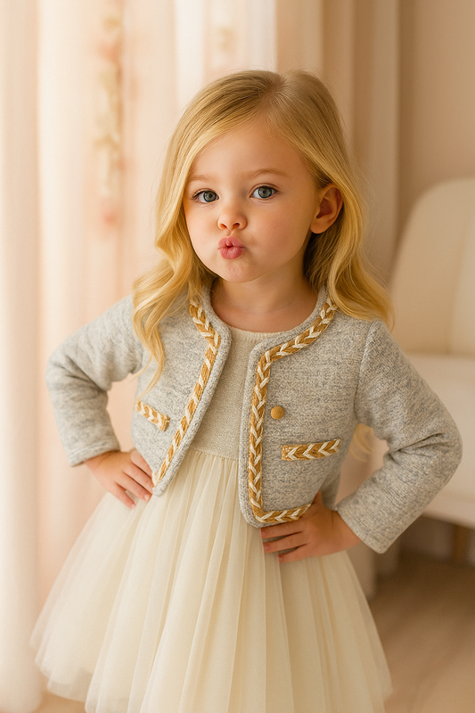 Luxe Tweed & Tulle Dress Set
