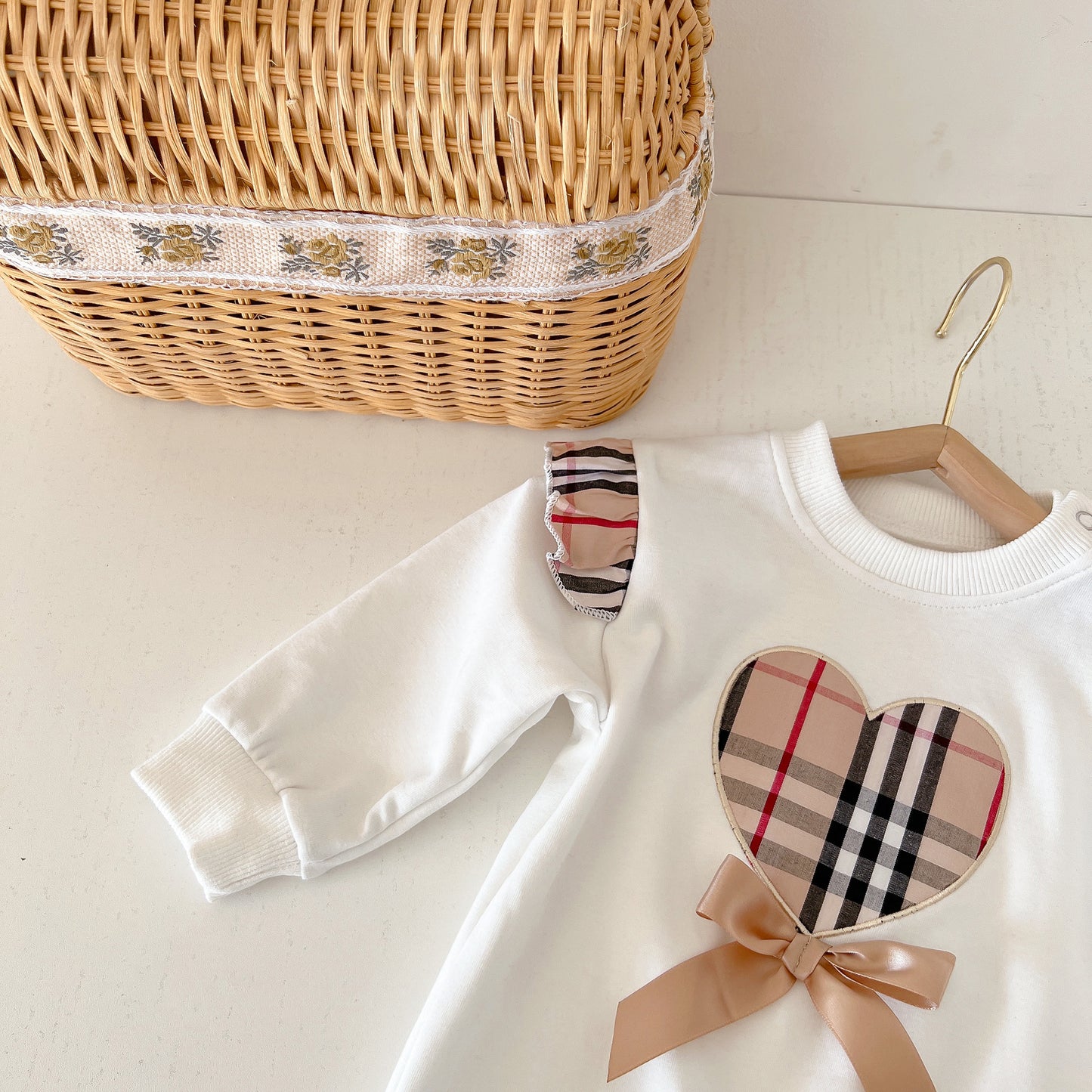 Baby Plaid Bow Romper