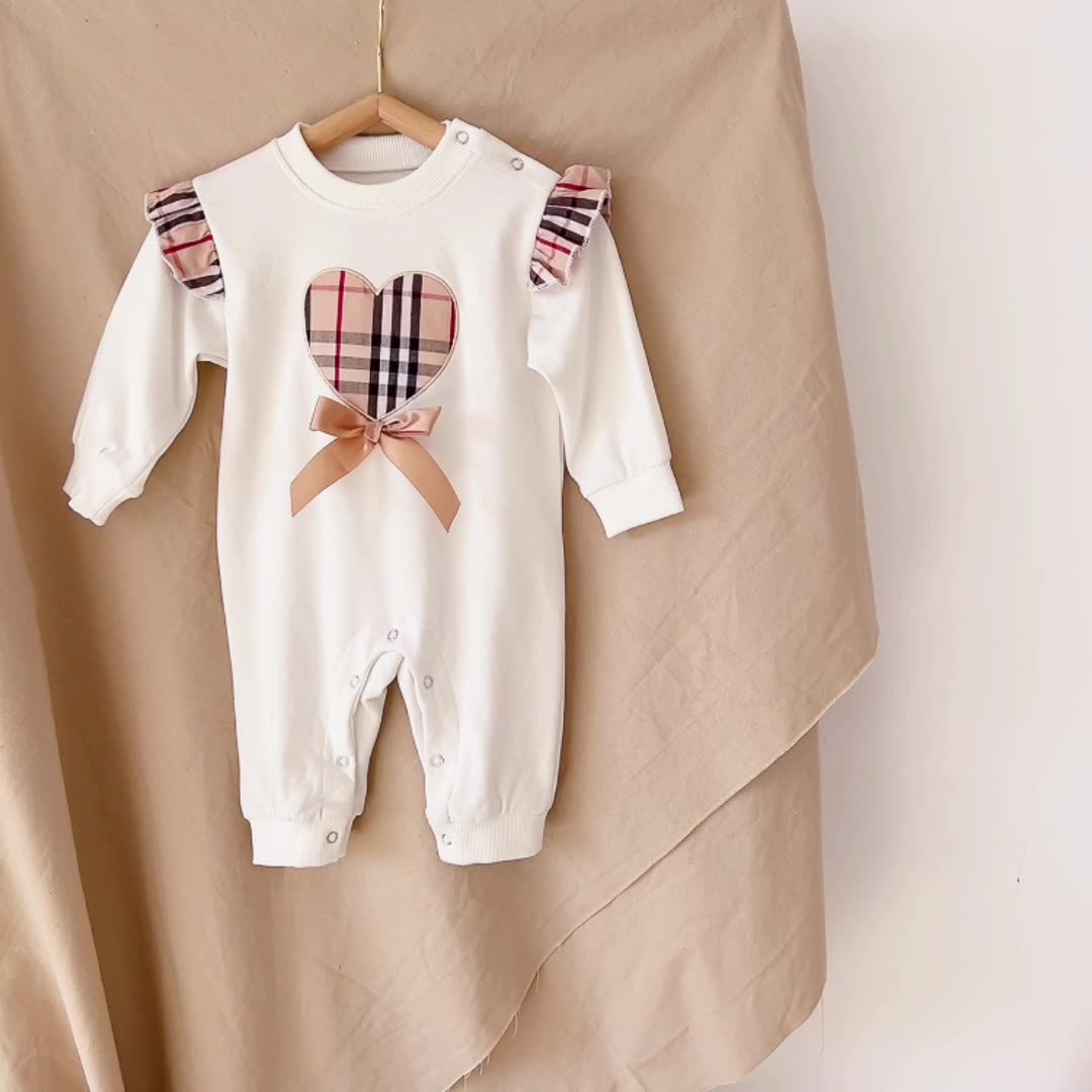 Baby Plaid Bow Romper