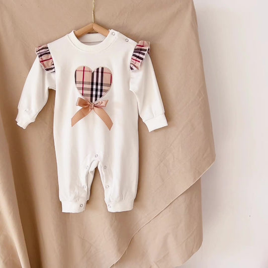Baby Plaid Bow Romper
