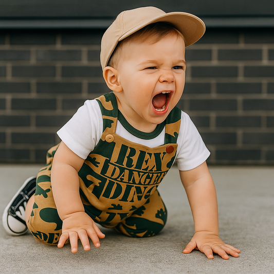 REX Danger Dino Baby Romper Set – Mini Major Exclusive