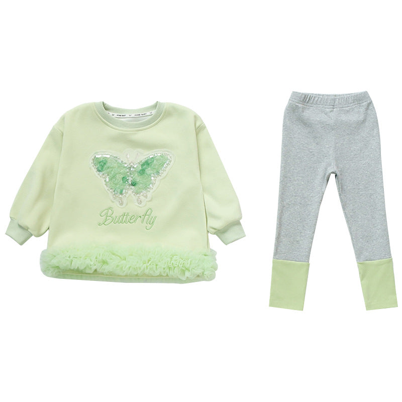 Girls’ Butterfly Tutu Sweater Dress Set