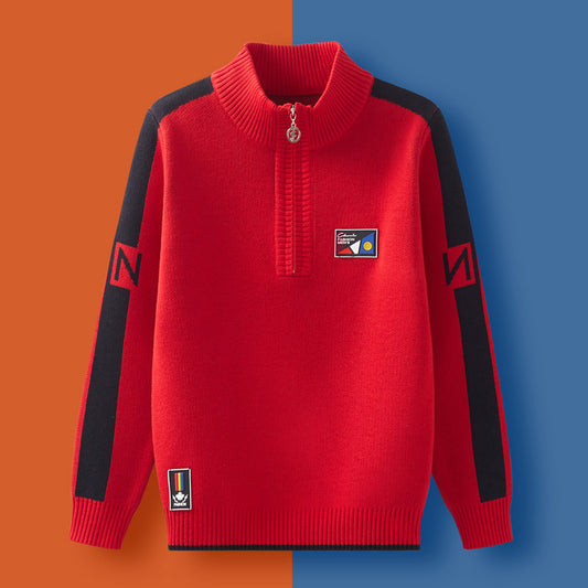 Bold Blocks Half-Zip Sweater