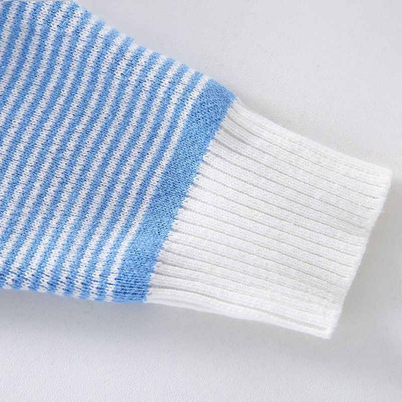 Boys’ Sky Blue Knit Sweater with White Collar | Mini Major Kids