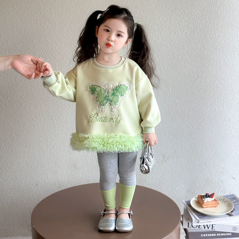 Girls’ Butterfly Tutu Sweater Dress Set