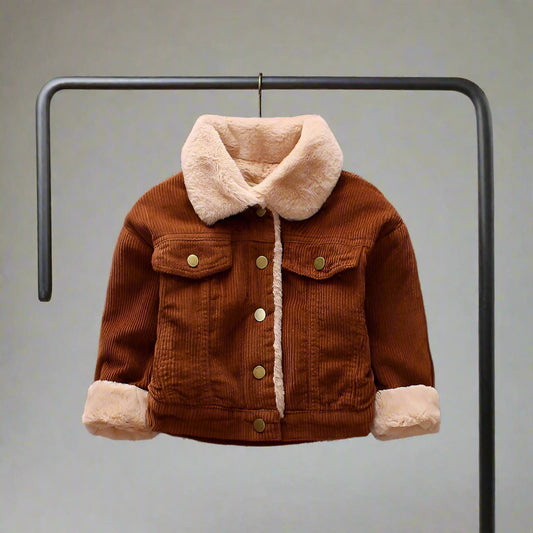 Kids Corduroy Sherpa-Lined Jacket – Cozy Winter Coat